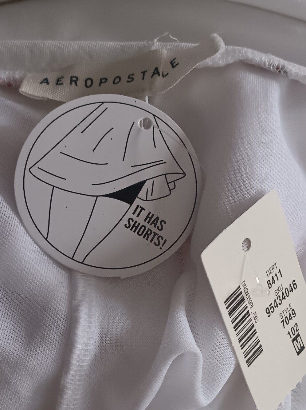 NWT Aeropostale Embroidered Cherry Fold-Over Mini Skort White - Picture 7 of 8